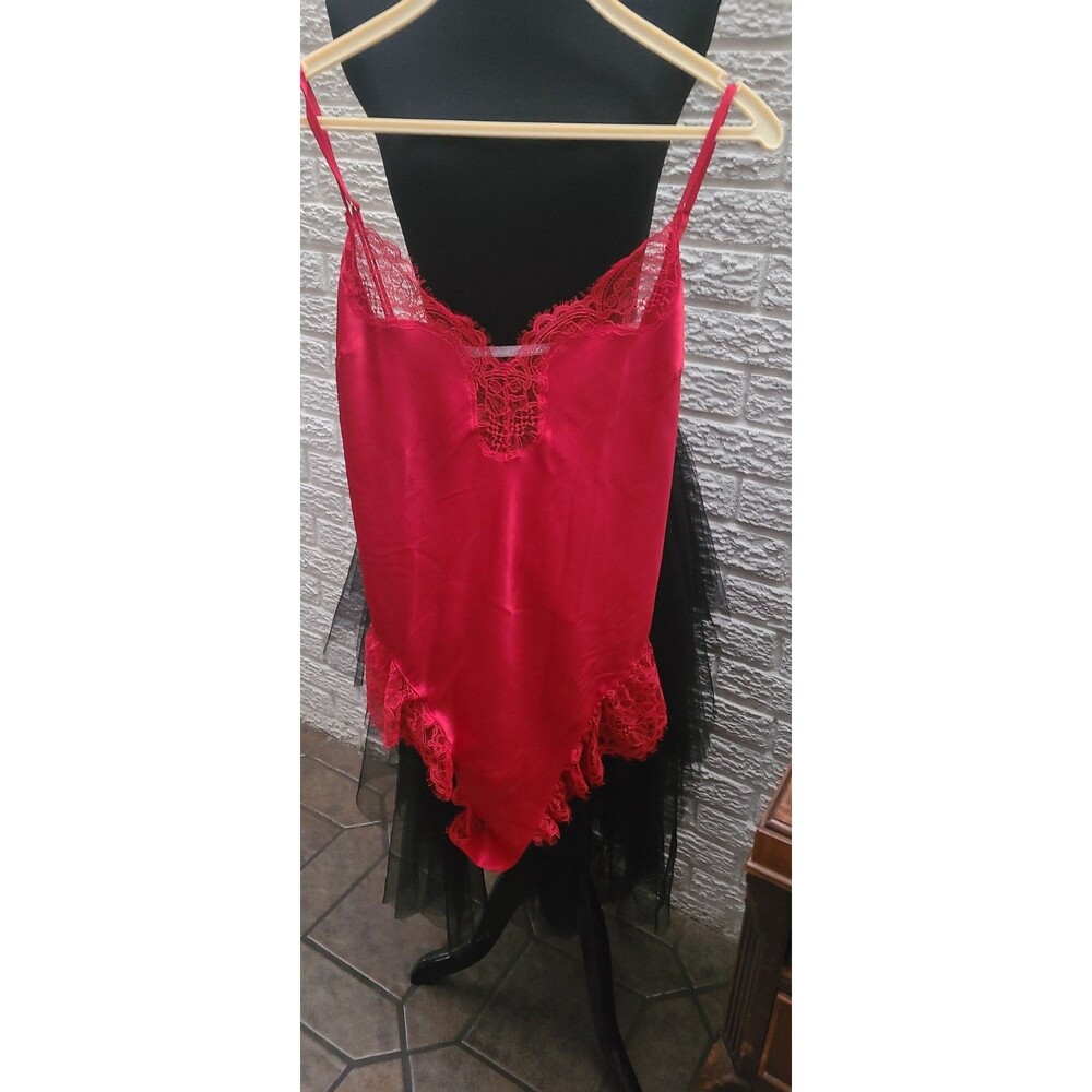 NWT - VICTORIA'S SECRET SATIN LACE TRIM ROMPER SLIP SEXY LINGERIE TEDDY - XL